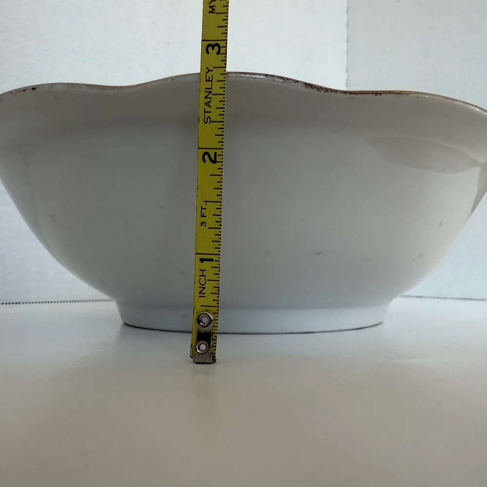 Three Crown China Germany Hand Painted Bowl Roses Gilt Edge‎ 9.5